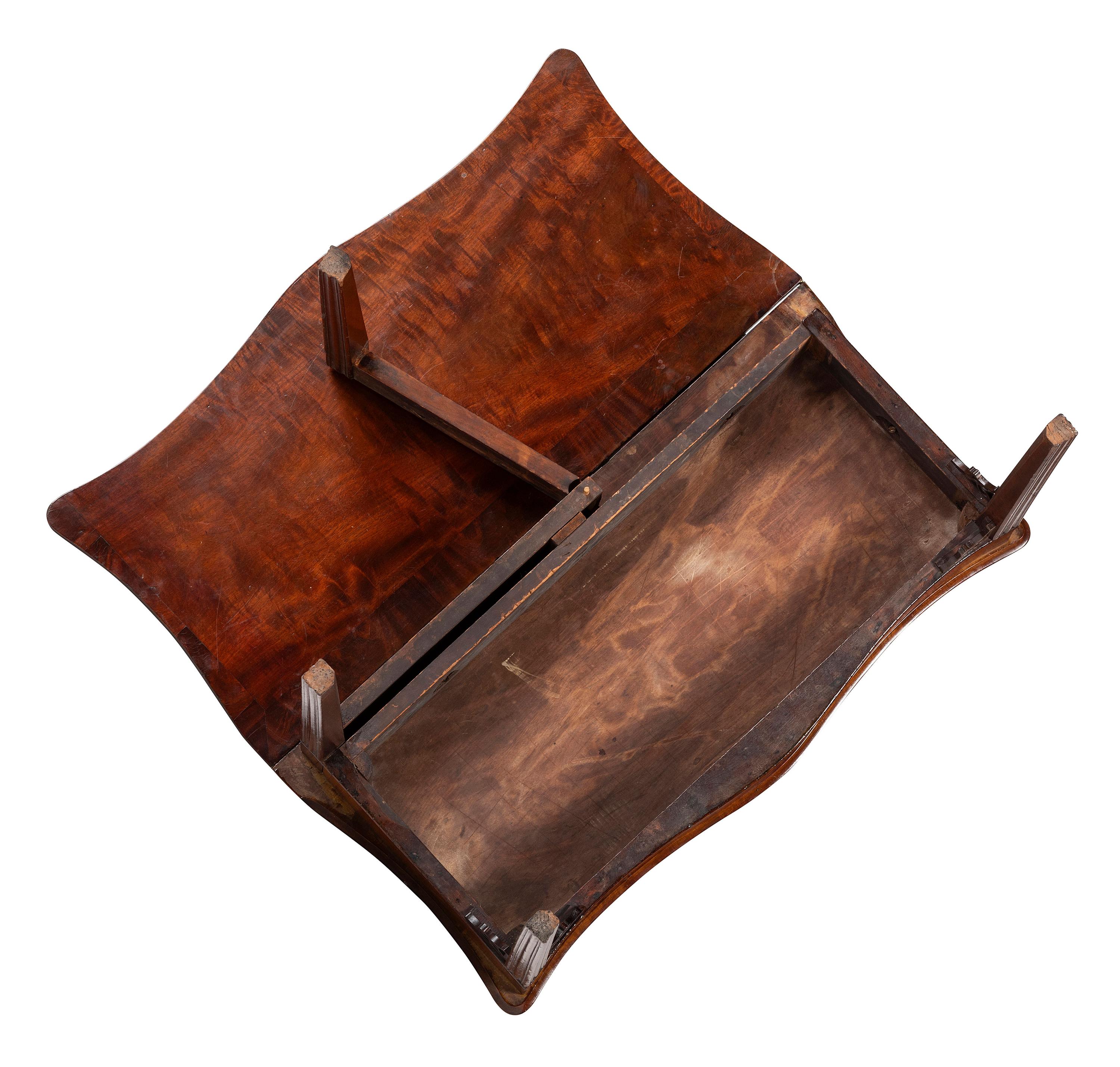 A Federal Carved Mahogany Serpentine Game Table