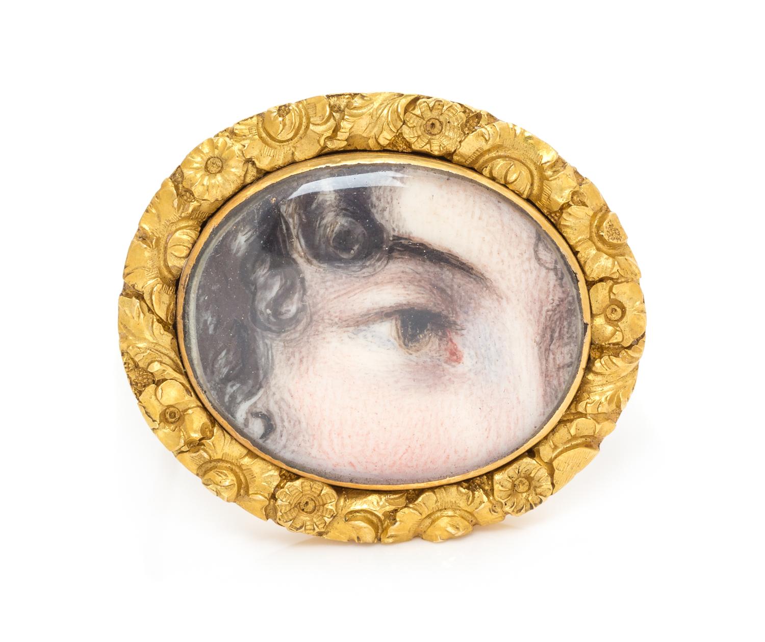 A Georgian High Karat Yellow Gold Lover's Eye Brooch, 4.50 dwts.
