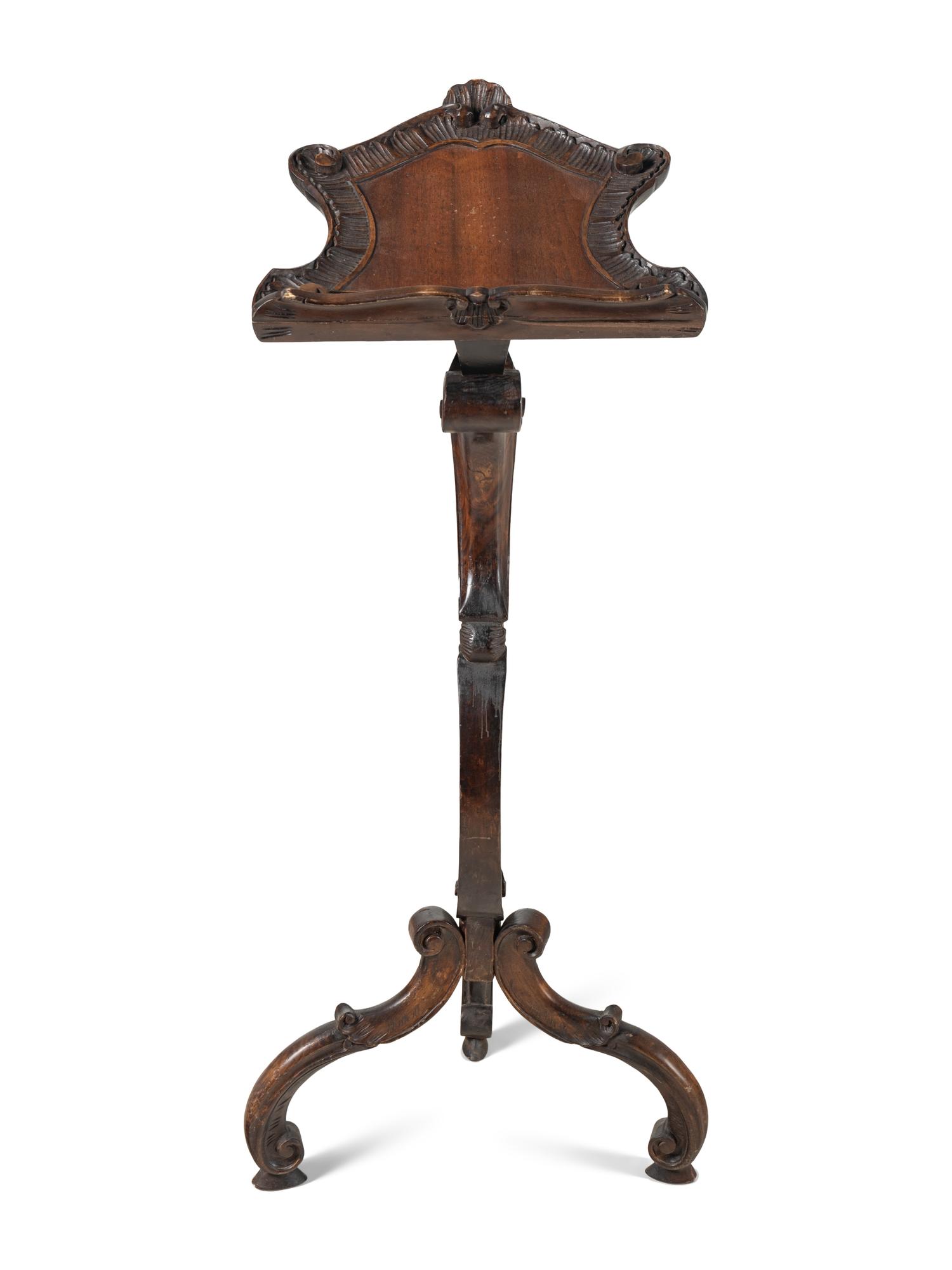 A Venetian Carved Walnut Music Stand