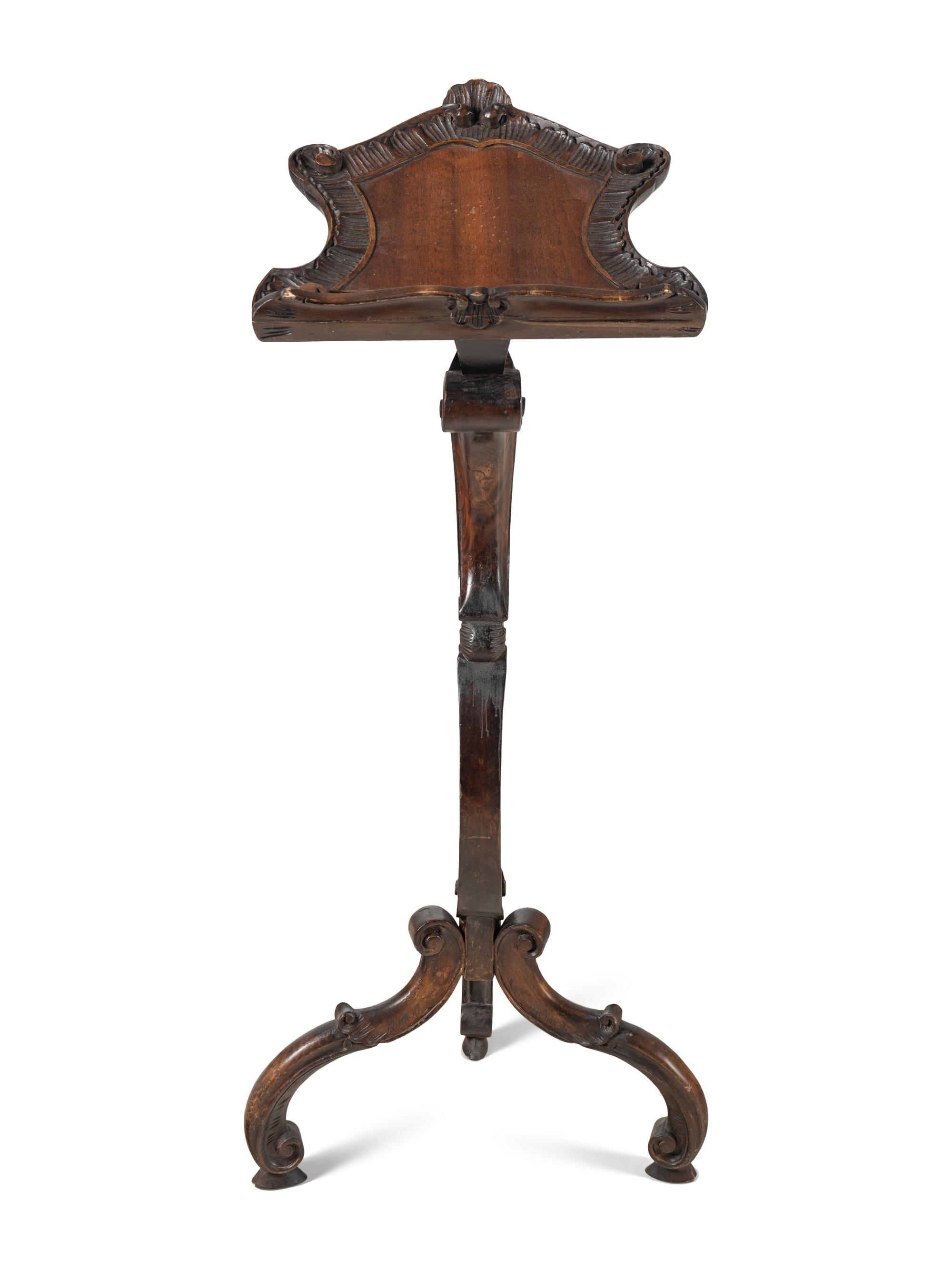 A Venetian Carved Walnut Music Stand