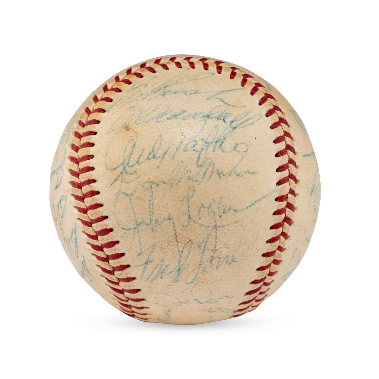 A 1959 Milwaukee Braves Team Signed Autograph Baseball Featuring Hank Aaron (Beckett Authentication Services)