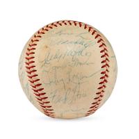 A 1959 Milwaukee Braves Team Signed Autograph Baseball Featuring Hank Aaron (Beckett Authentication Services)