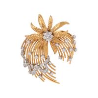 YELLOW GOLD AND DIAMOND BROOCH