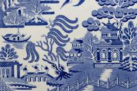 Four English Transfer-Decorated Stoneware Platters
