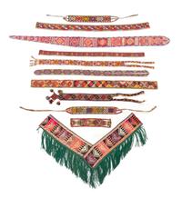 A Collection of Lakai Uzbek Decorative Articles Length of largest 5 feet 1 inch.
