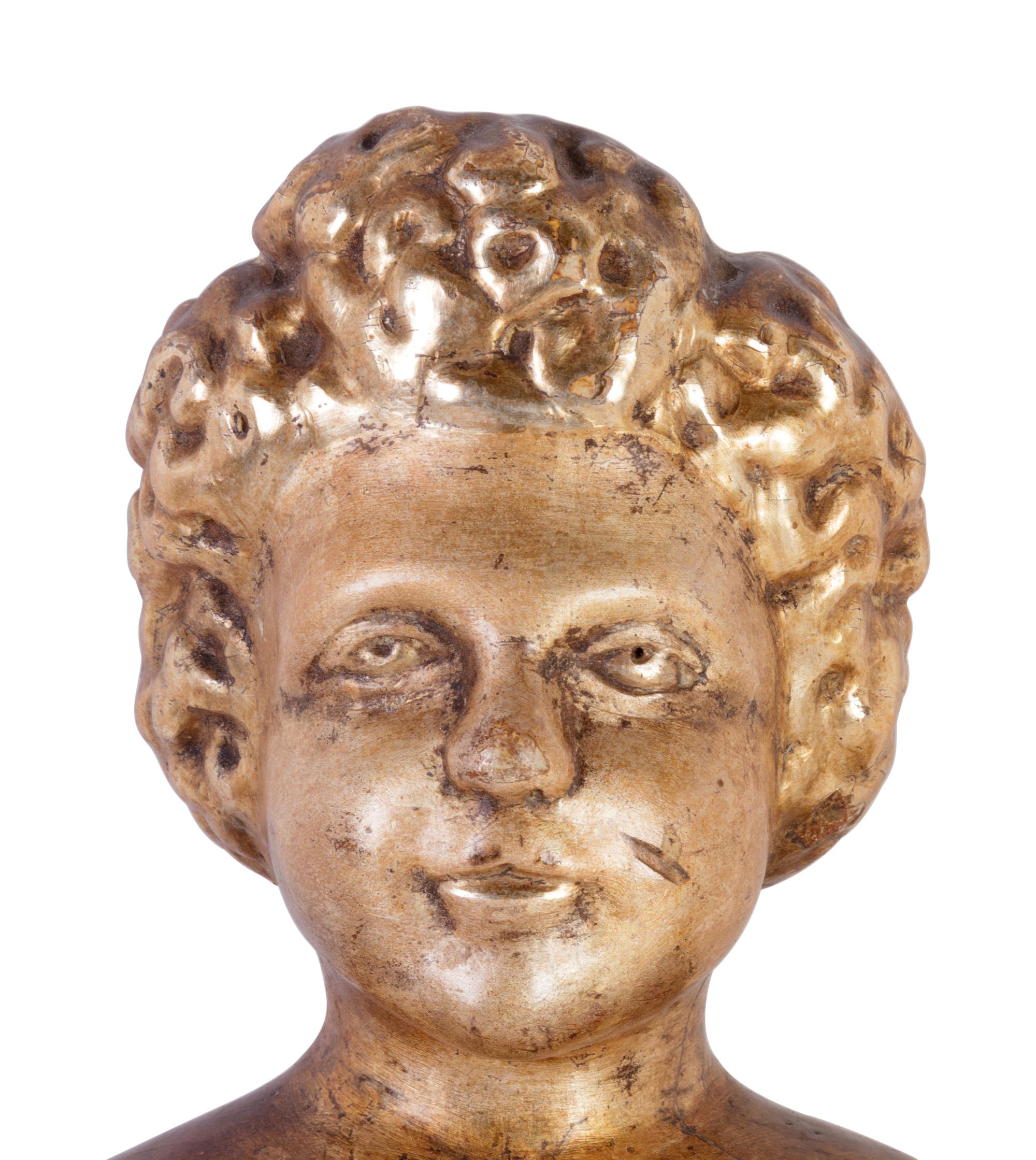 A Continental Giltwood Figural Six-Light Sconce