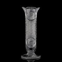 A Brillliant-Period Cut Glass Trumpet Vase with a Pinwheel-Cut Foot