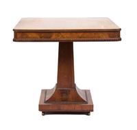An American Empire Mahogany Table Height 30 x width 32 1/2 x depth 32 1/2 inches.