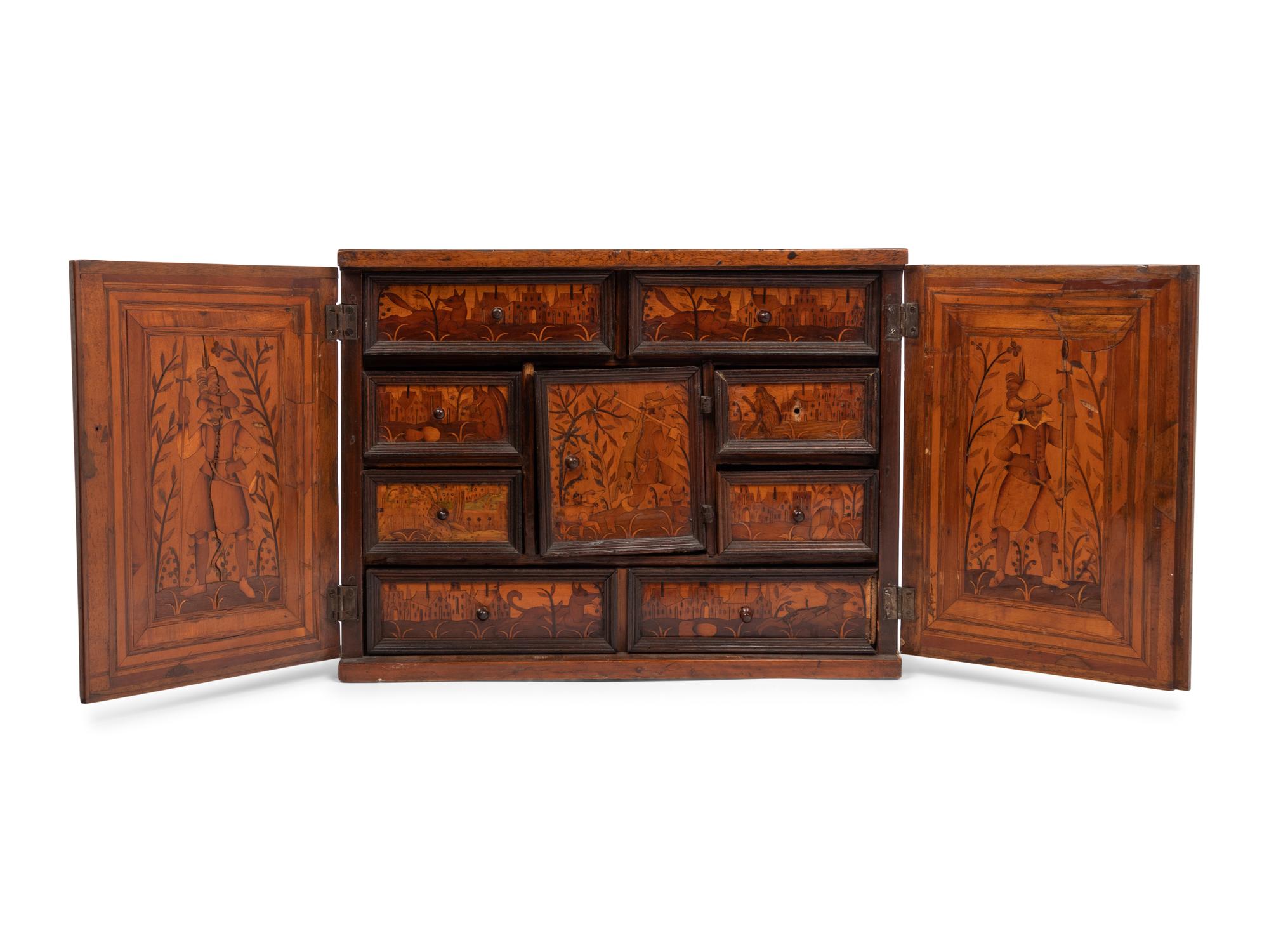 A Dutch Marquetry Jewelry Box