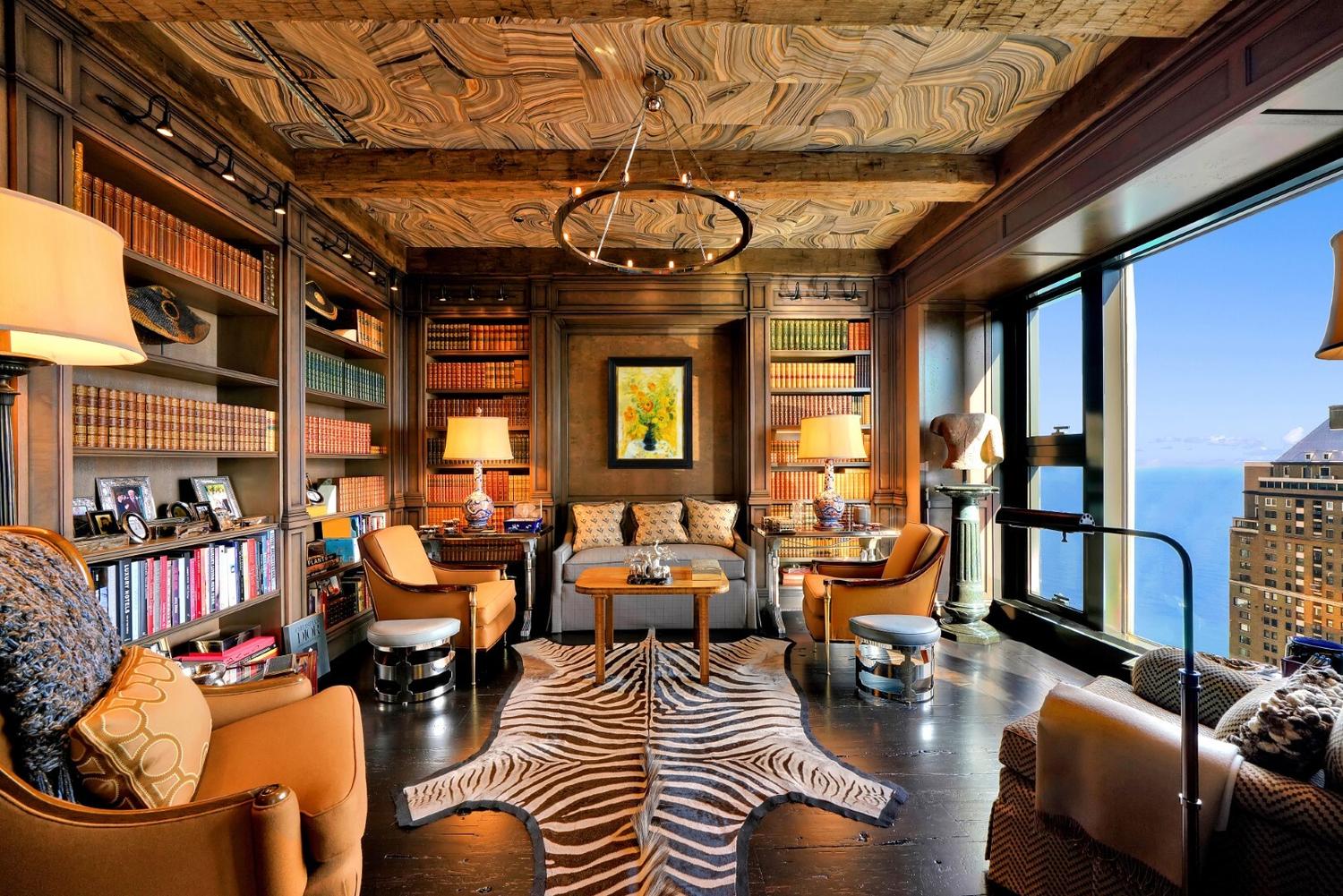 A Jean Karajian Bronze and Alabaster Ceiling Fixture