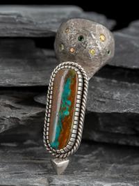 Sterling Silver, Turquoise, and Topaz Ring