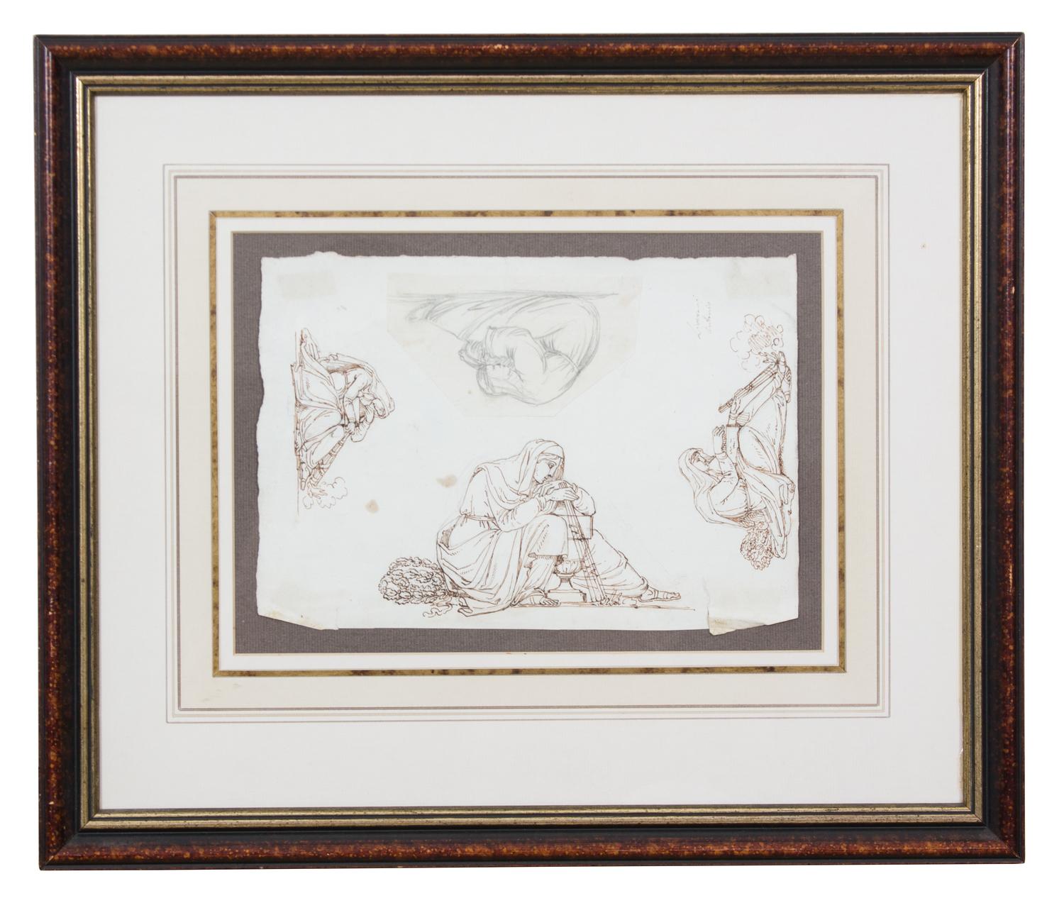 Two Italian School Drawings Largest dimensions 12 1/4 x 8 3/4 inches. — 18TH CENTURY