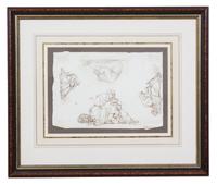 Two Italian School Drawings Largest dimensions 12 1/4 x 8 3/4 inches. — 18TH CENTURY