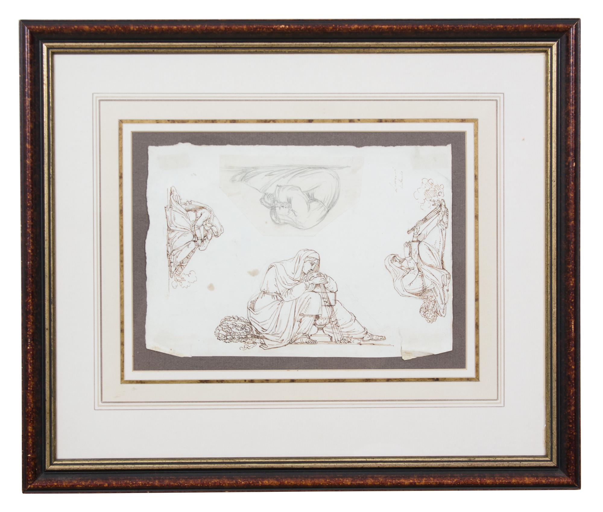 Two Italian School Drawings Largest dimensions 12 1/4 x 8 3/4 inches. — 18TH CENTURY