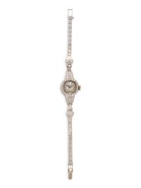 WALTHAM, PLATINUM AND DIAMOND WATCH