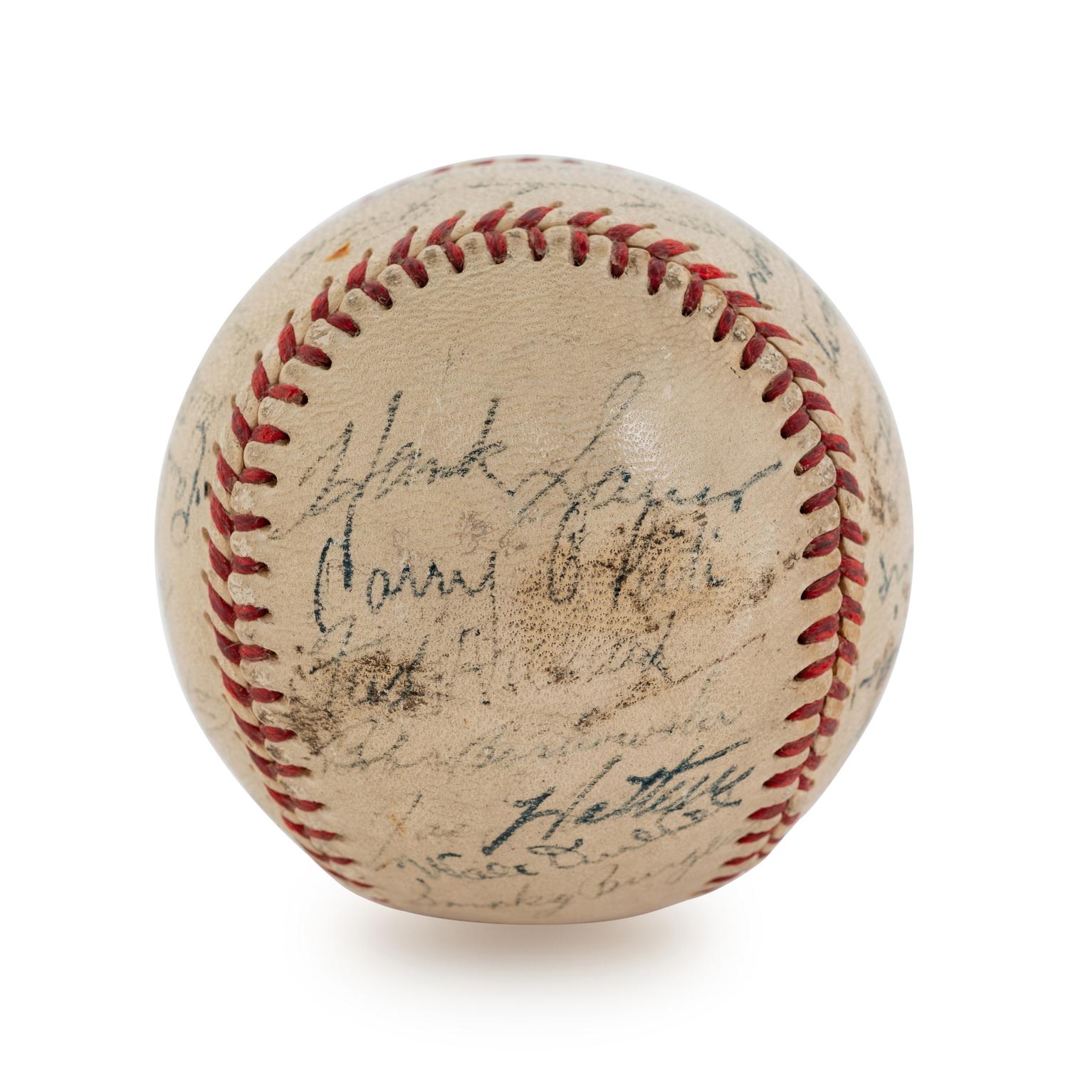 A 1951 Chicago Cubs Team Signed Baseball, 28 Signatures, Including Chuck Connors (BAS Beckett Authentication Services Certified),