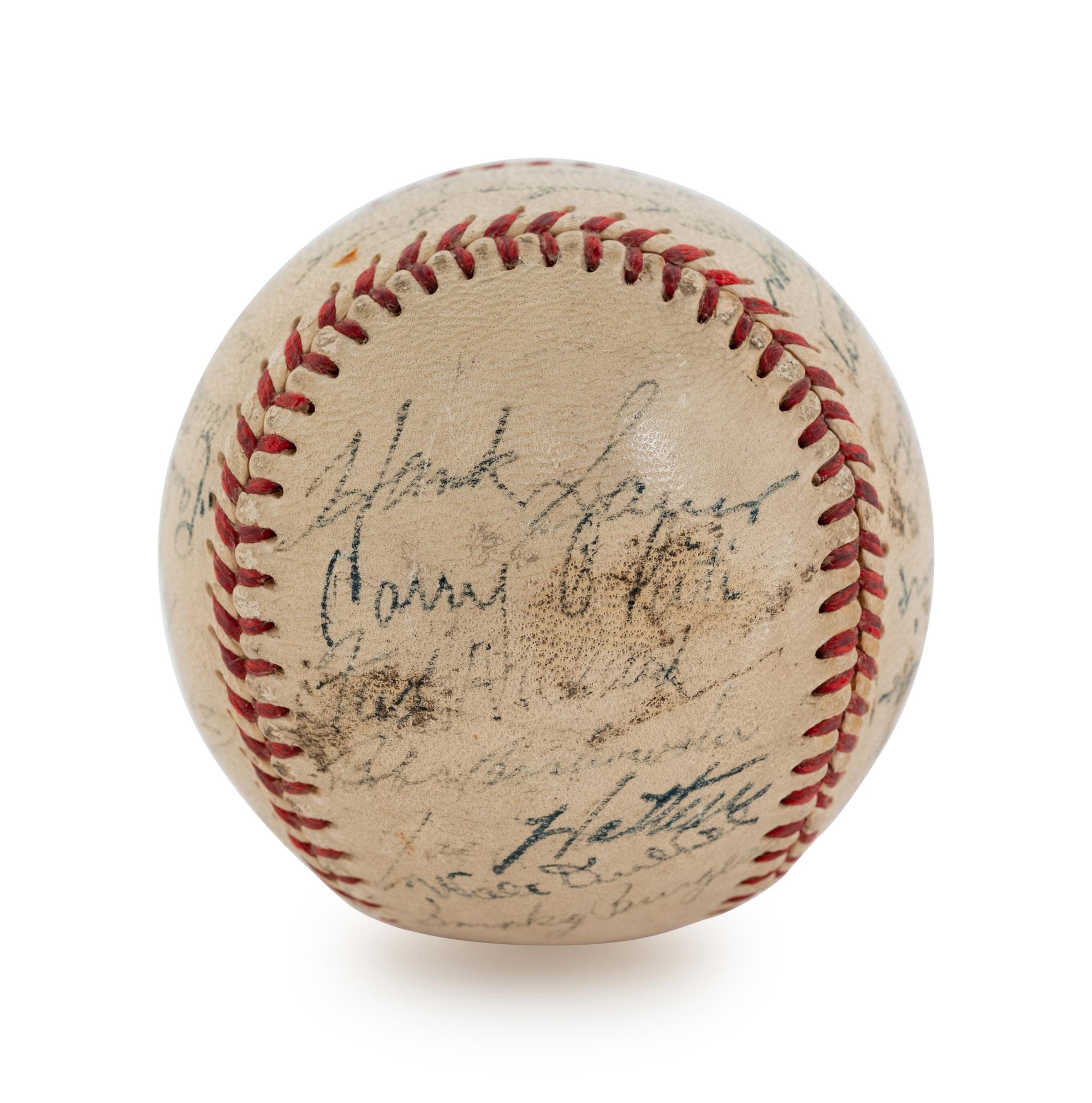 A 1951 Chicago Cubs Team Signed Baseball, 28 Signatures, Including Chuck Connors (BAS Beckett Authentication Services Certified),