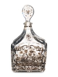 An Émile Gallé En Grisaille Enameled Decanter