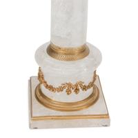 A Pair of Gilt Bronze and Rock Crystal Table Lamps
