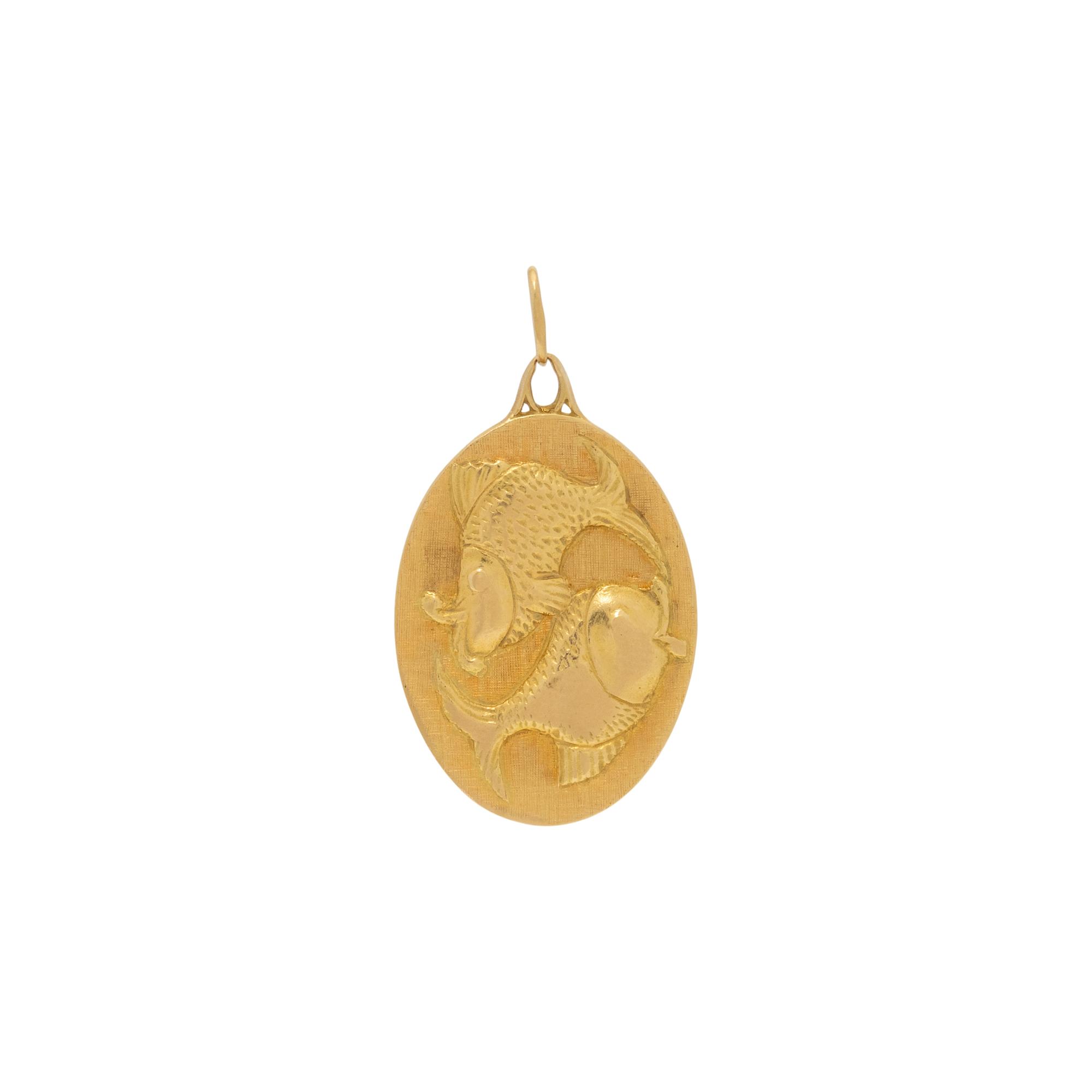 BOUCHERON, GOLD 'PISCES' ZODIAC PENDANT
