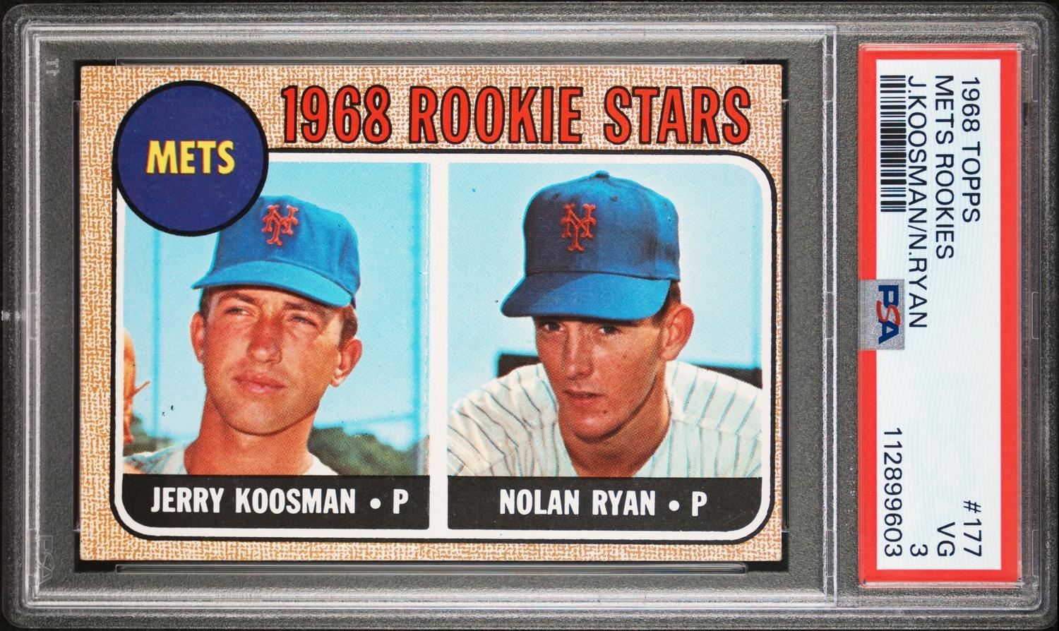 A 1968 Topps Nolan Ryan Rookie Baseball Card No. 177 (PSA 3 VG)