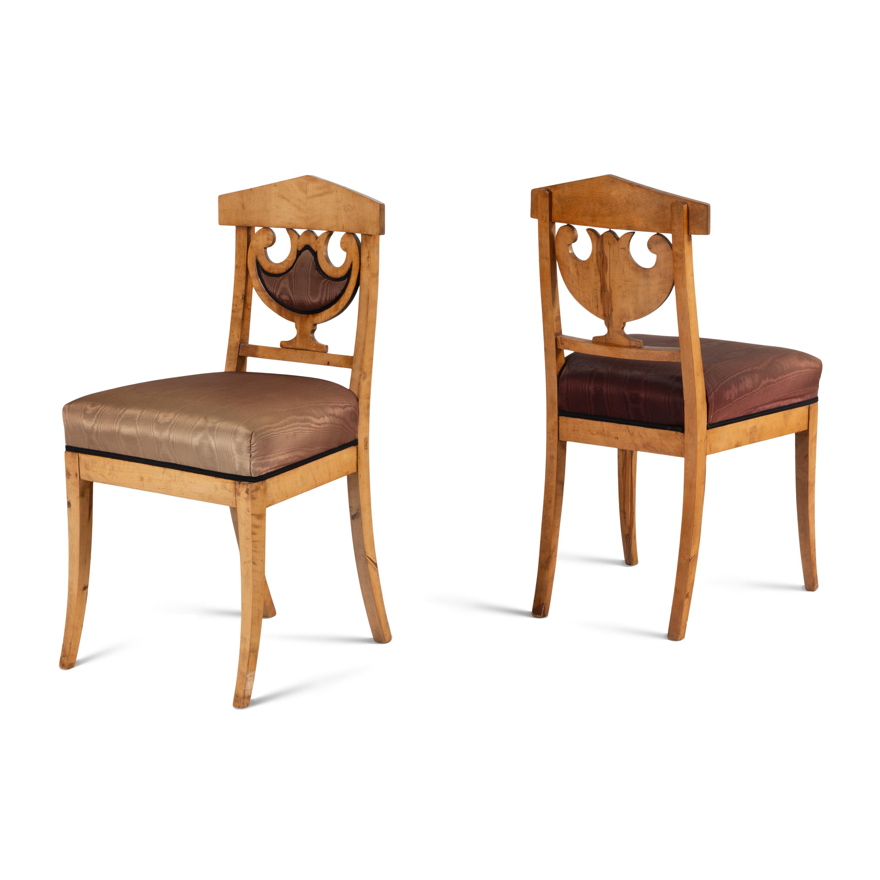 A Set of Four Biedermeier Side Chairs