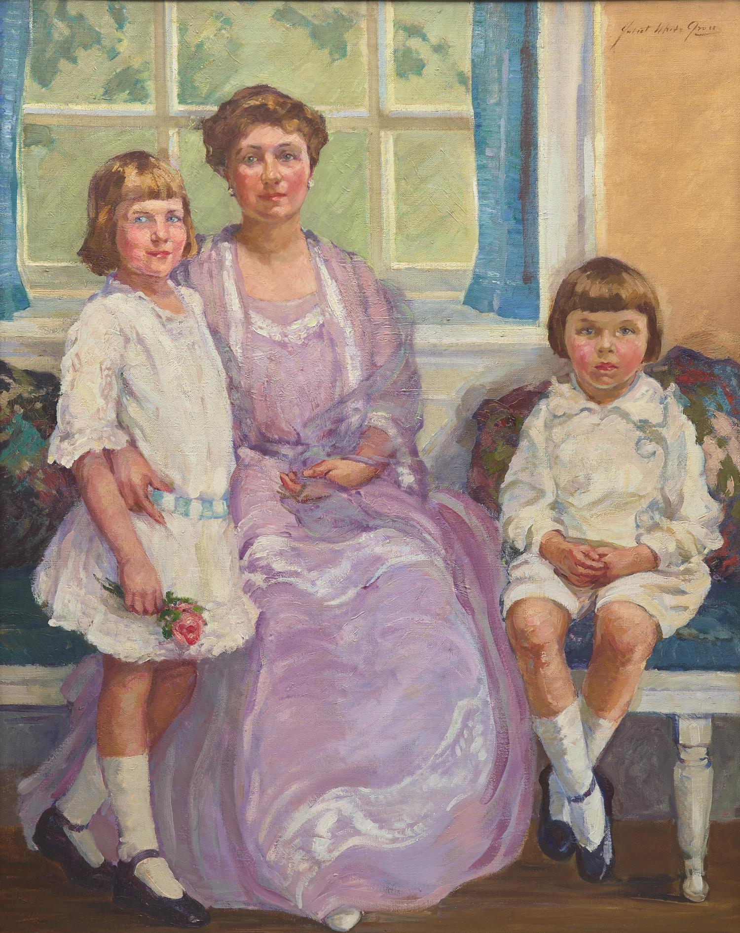 Portrait of Edith Jaekel of Doylestown, with Her Children, Virginia and Frederic