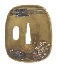 A Copper Tsuba Height 2 3/4 inches.