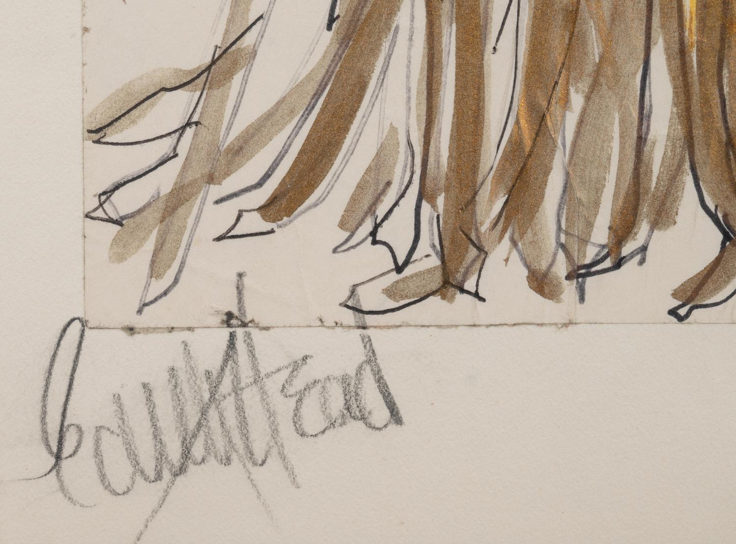 Edith Head Costume Illustration for Ava Gardner in Blue Bird , c1976
