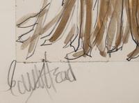 Edith Head Costume Illustration for Ava Gardner in Blue Bird , c1976