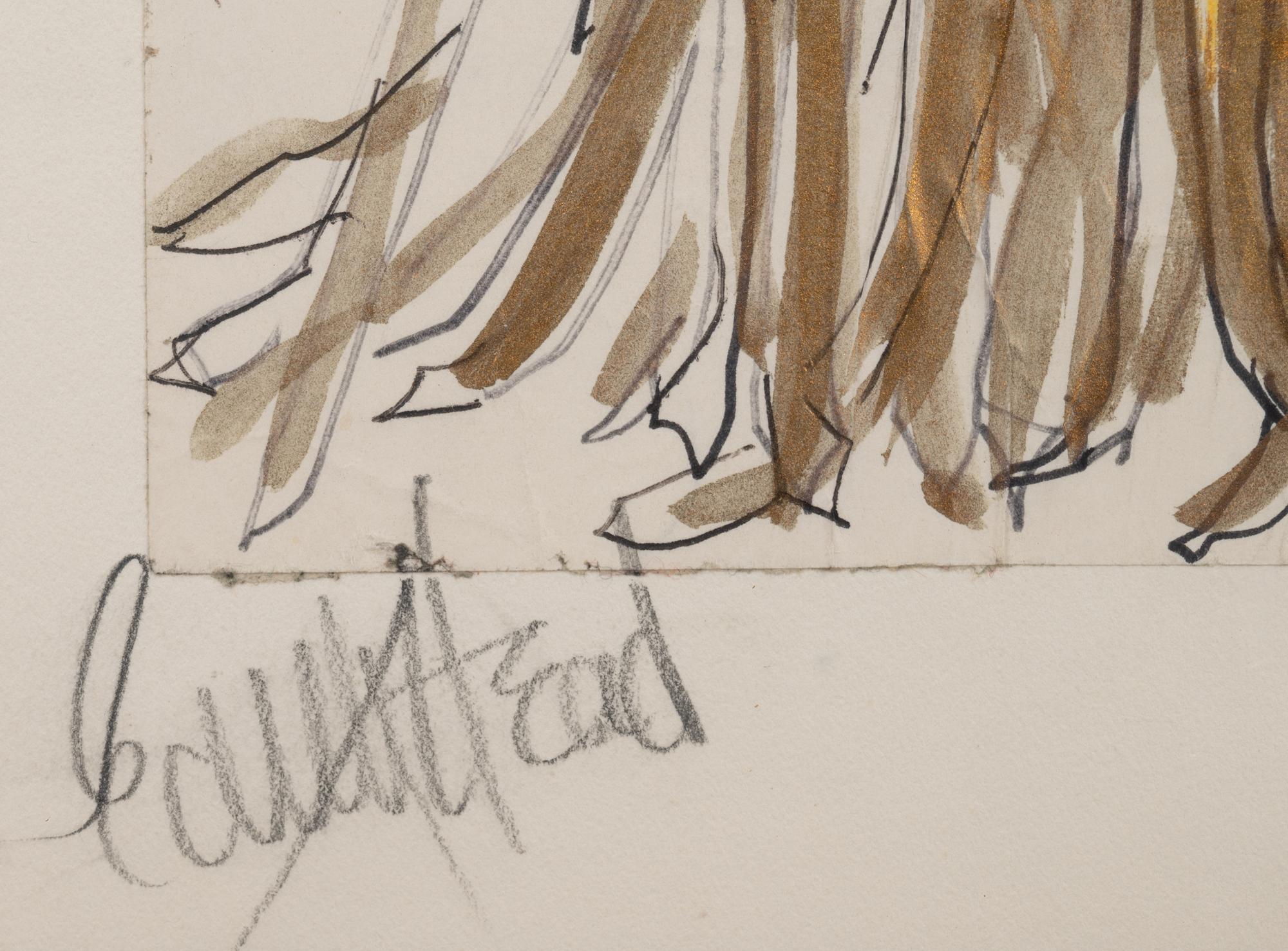 Edith Head Costume Illustration for Ava Gardner in Blue Bird , c1976
