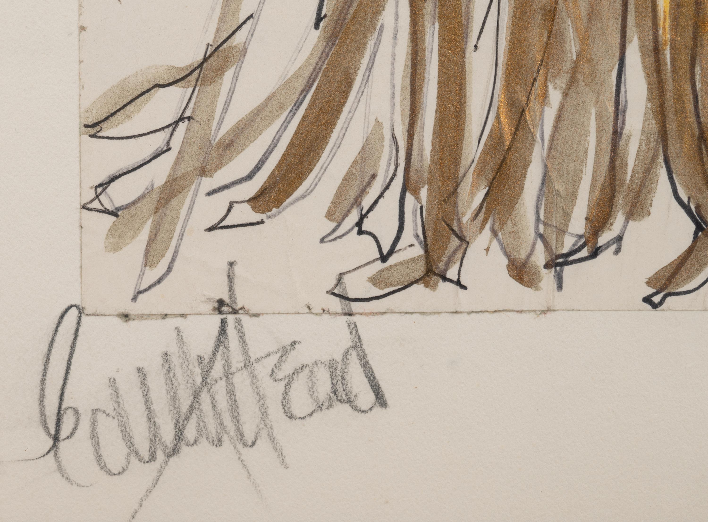 Edith Head Costume Illustration for Ava Gardner in Blue Bird , c1976