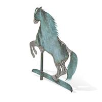 A Patinated Copper Leaping Horse Weathervane