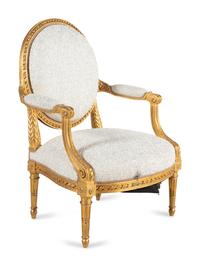 A Louis XVI Giltwood Fauteuil