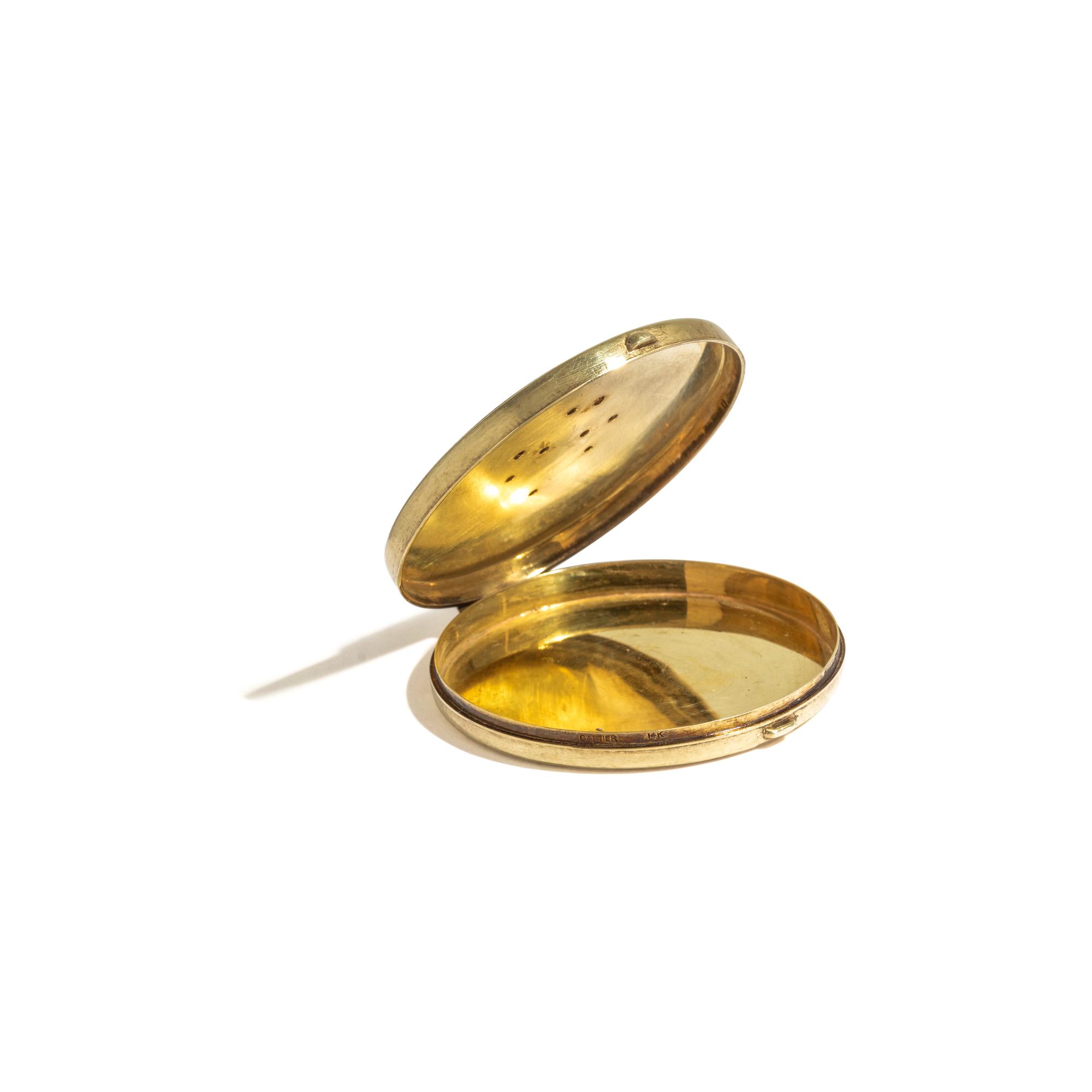 CARTIER, YELLOW GOLD AND DIAMOND COMPACT