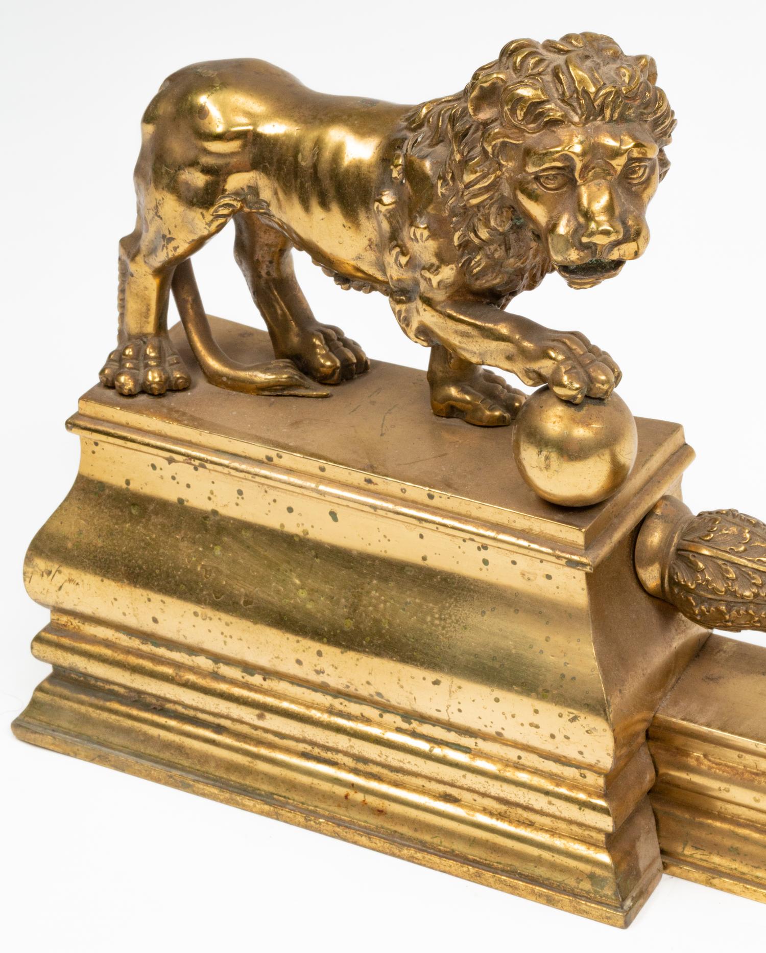 A Regency Style Gilt Bronze Fire Fender