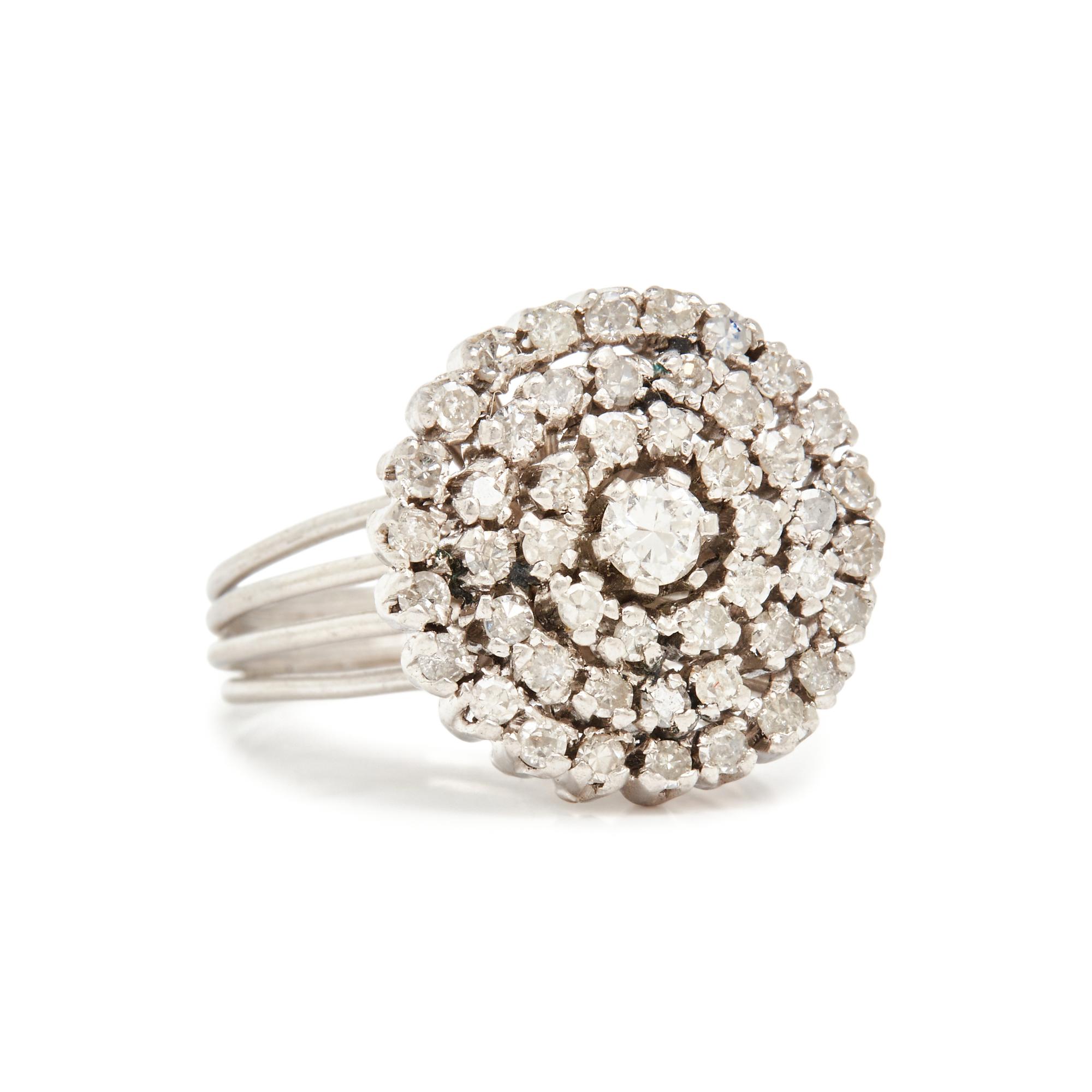 PLATINUM AND DIAMOND CLUSTER RING