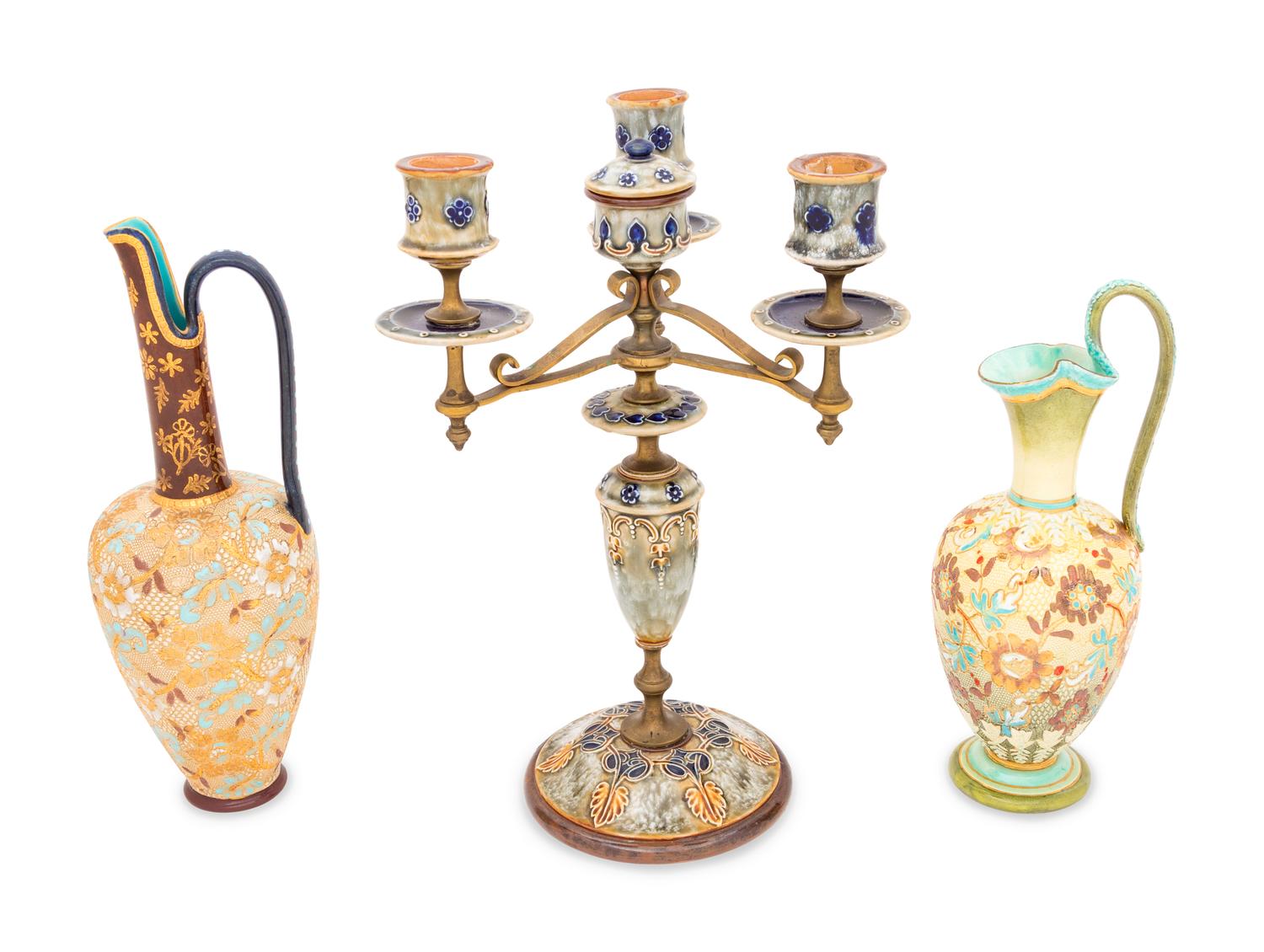 Six Royal Doulton and Doulton Lambeth Stoneware Articles