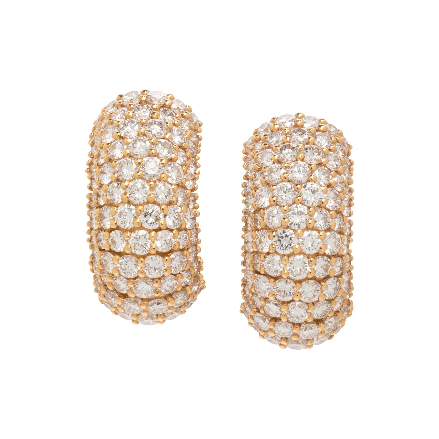 BOUCHERON, YELLOW GOLD AND DIAMOND CLIP EARRINGS