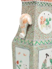 A Pair of Chinese Export Famille Verte Porcelain Vases