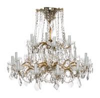 A Neoclassical Cut Glass Eighteen-Light Chandelier