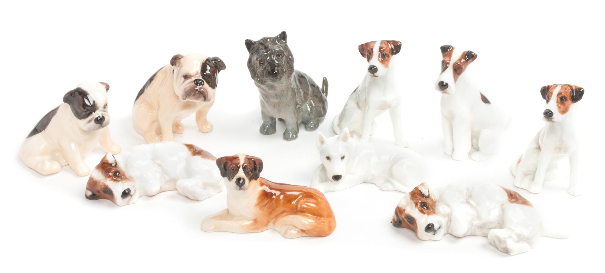 Ten Royal Doulton Porcelain Figures Width of widest 3 1/2 inches. — 20TH CENTURY