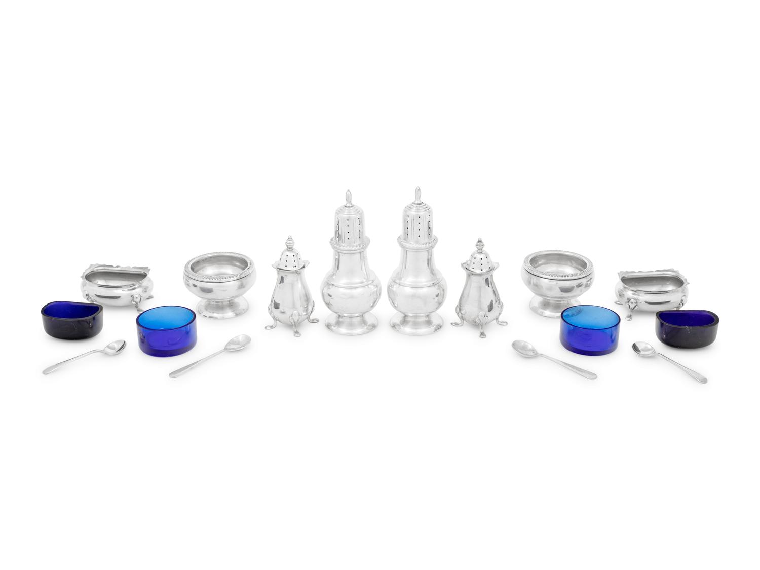 Two American Silver Salt and Pepper Sets