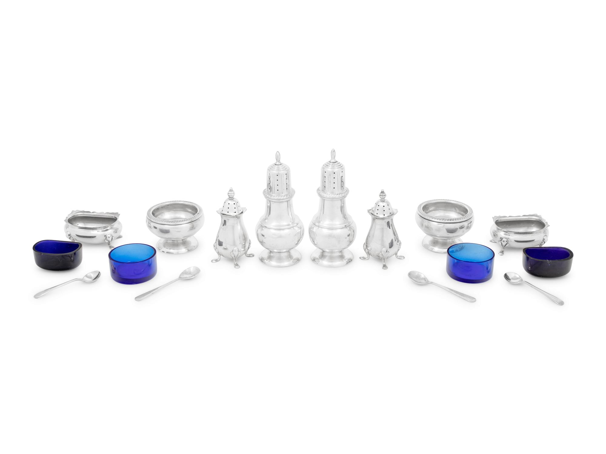 Two American Silver Salt and Pepper Sets