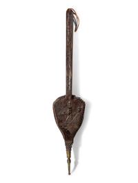 An English Carved Oak Bellows Depicting Warwick Castle