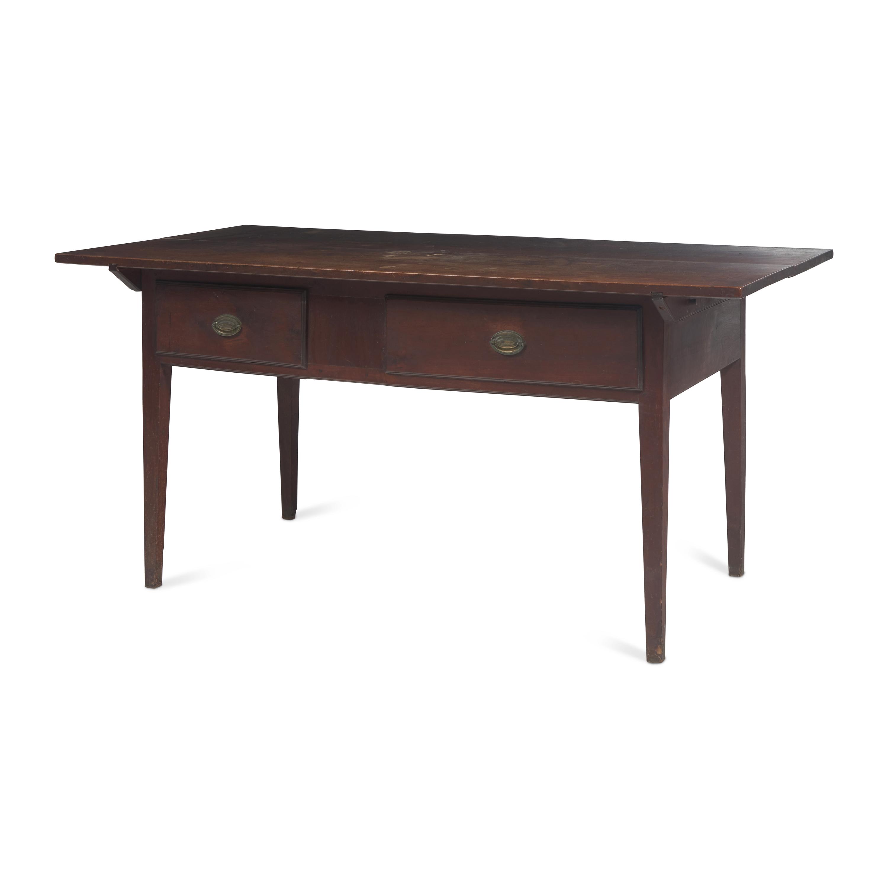A Federal Walnut Two Drawer Tavern Table