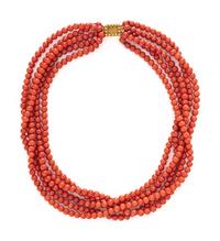 CORAL BEADED NECKLACE