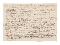 WRIGHT, Frank Lloyd (1867-1959). Autograph manuscript signed ("Frank Lloyd Wright"), entitled "Taliesin III," numerous holograph emendations and corrections in ink, a few in pencil N.p. Taliesin, 8 June 1926. 5 1/2 pages, 4to, creased.