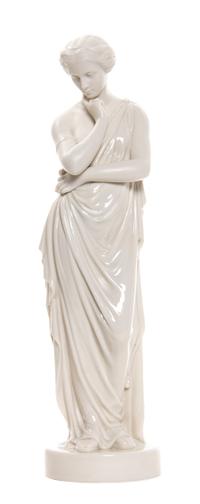 A Belleek Meditation Figure, Height 14 3/4 inches.