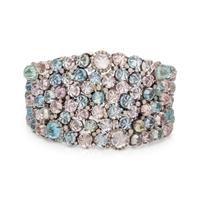 AQUAMARINE, MORGANITE AND DIAMOND BRACELET